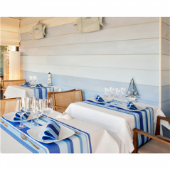 Image SERVIETTES KANGOUROU 'BAYADÈRES' 55 G/M2 40x40 CM BLEU AIRLAID (700 UNITÉ) #4