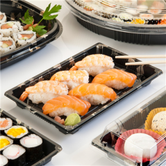 Image 120 U. RÉCIPIENTS + COUVERCLES POUR SUSHI  Ø35,6x5 CM NOIR PS (120 UNITÉ) #4