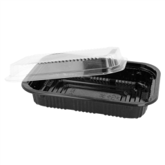 SETS BARQUETTES + COUVERCLES 17x11,5x5 CM NOIR PS (500 UNITÉ)