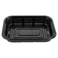 Image SETS BARQUETTES + COUVERCLES  17x11,5x5 CM NOIR PS (500 UNITÉ) #4