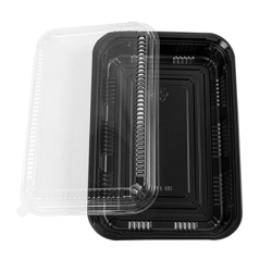 Image SETS BARQUETTES + COUVERCLES  22,4x15x5 CM NOIR PS (300 UNITÉ) #3