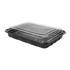 Image SETS BARQUETTES + COUVERCLES 25x18,3x5,6 CM NOIR PS (300 UNITÉ) #1