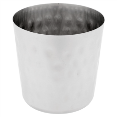 Image MINI RÉCIPIENTS À FRITES CLASSIQUES, MARTELÉ 'ARTINOX'  Ø 8,5x8,5 CM ARGENTE INOX (12 UNITÉ) #1