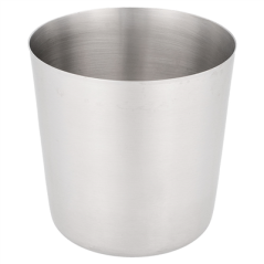 Image MINI RÉCIPIENTS À FRITES CLASSIQUES, LISSES  Ø 8,5x8,5 CM ARGENTE INOX (12 UNITÉ) #1