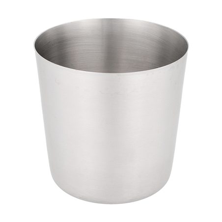 Image MINI RÉCIPIENTS À FRITES CLASSIQUES, LISSES  Ø 8,5x8,5 CM ARGENTE INOX (12 UNITÉ) #1