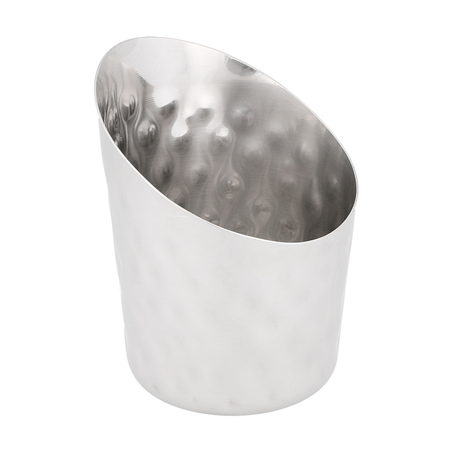 Image MINI RÉCIPIENTS À FRITES TRONQUÉS, MARTELÉ 'ARTINOX'  Ø 8,5x8,5 CM ARGENTE INOX (12 UNITÉ) #1