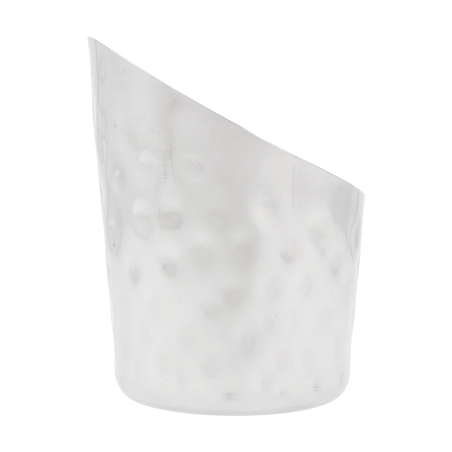 MINI RÉCIPIENTS À FRITES TRONQUÉS, MARTELÉ 'ARTINOX'  Ø 8,5x8,5 CM ARGENTE INOX (12 UNITÉ)