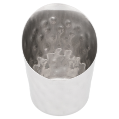 Image MINI RÉCIPIENTS À FRITES TRONQUÉS, MARTELÉ 'ARTINOX'  Ø 8,5x8,5 CM ARGENTE INOX (12 UNITÉ) #3