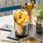 Image MINI RÉCIPIENTS À FRITES TRONQUÉS, MARTELÉ 'ARTINOX'  Ø 8,5x8,5 CM ARGENTE INOX (12 UNITÉ) #4