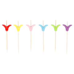 Image PIQUES "TULIPE"  9 (h) CM NATUREL BAMBOU (100 UNITÉ) #1