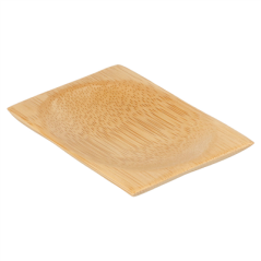 Image MINI ASSIETTES RECTANGULAIRES 6x8 CM NATUREL BAMBOU (24 UNITÉ) #1