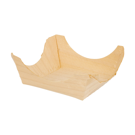 Image BARQUETTES EN FEUILLE DE PEUPLIER  6x6x2,5 CM NATUREL BOIS (100 UNITÉ) #1