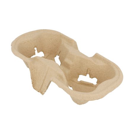 Image PORTE-GOBELETS, 2 GOBELETS  21x10,5 CM NATUREL CARTON (600 UNITÉ) #1