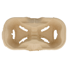 Image PORTE-GOBELETS, 2 GOBELETS  21x10,5 CM NATUREL CARTON (600 UNITÉ) #3