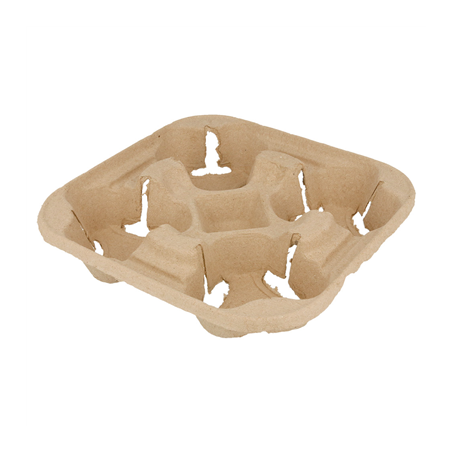 Image PORTE-GOBELETS, 4 GOBELETS  22x22 CM NATUREL CARTON (300 UNITÉ) #1