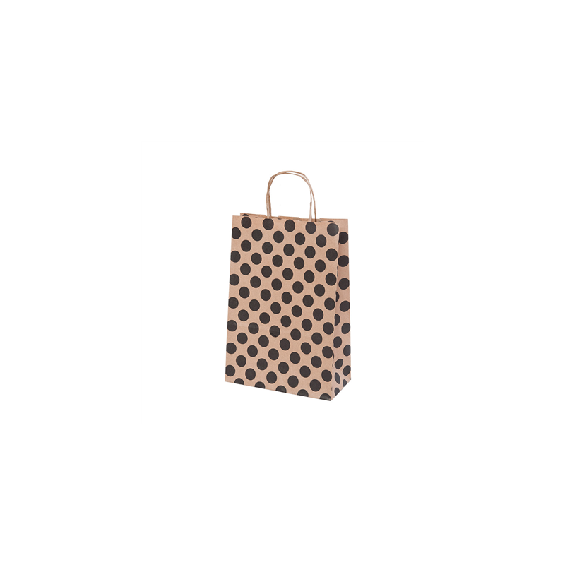 SACS SOS AVEC ANSES - À POIS  80 G/M2 20+10x29 CM NATUREL KRAFT (250 UNITÉ)