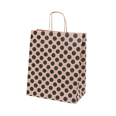 Image SACS SOS AVEC ANSES - À POIS  80 G/M2 26+14x32 CM NATUREL KRAFT (250 UNITÉ) #1