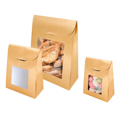 PETIT SACS AVEC FENÊTRE  9+4,5x13 CM OR CARTON (200 UNITÉ)