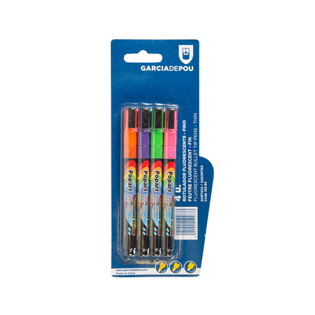 Image 4 U. FEUTRES FLUORESCENTS FINS  Ø 1x13 CM ASSORTI FEUTRE (1 UNITÉ) #1