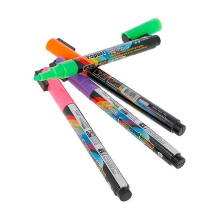 4 U. FEUTRES FLUORESCENTS FINS  Ø 1x13 CM ASSORTI FEUTRE (1 UNITÉ)