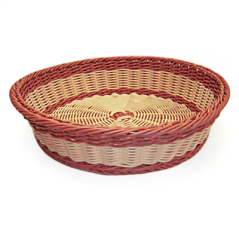 Image CORBEILLE PÂTISSERIE SIMILAIRE OSIER RONDE  Ø 40x10 CM NATUREL PP (1 UNITÉ) #1