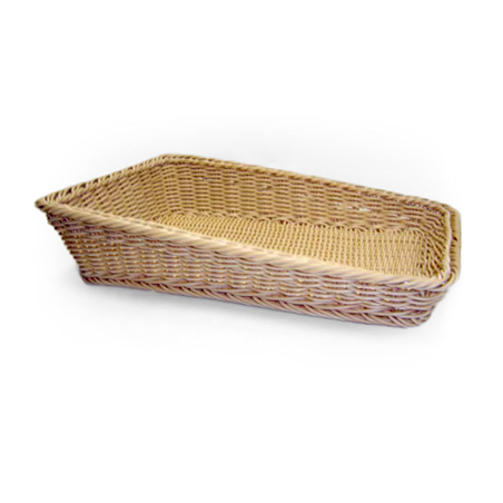Image CORBEILLE SIMILAIRE OSIER RECTANGULAIRE INCLINÉE  45x30x4/10 CM NATUREL PP (1 UNITÉ) #1