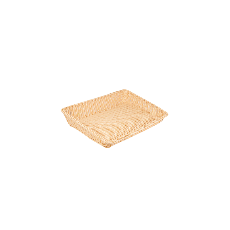 CORBEILLE SIMILAIRE OSIER RECTANGULAIRE INCLINÉE  45x60x5/12 CM NATUREL PP (1 UNITÉ)