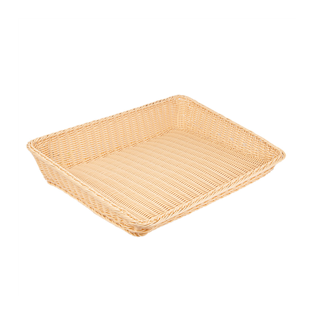 Image CORBEILLE SIMILAIRE OSIER RECTANGULAIRE INCLINÉE  45x60x5/12 CM NATUREL PP (1 UNITÉ) #1