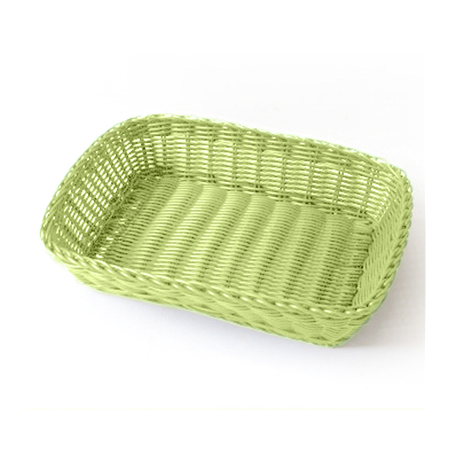 Image CORBEILLES SIMILAIRE OSIER RECTANGULAIRES  30x22x7 CM VERT ANIS PP (12 UNITÉ) #1