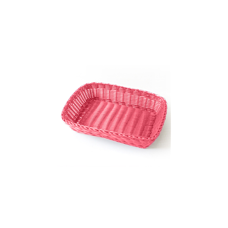 CORBEILLES SIMILAIRE OSIER RECTANGULAIRES  30x22x7 CM FUCHSIA PP (12 UNITÉ)