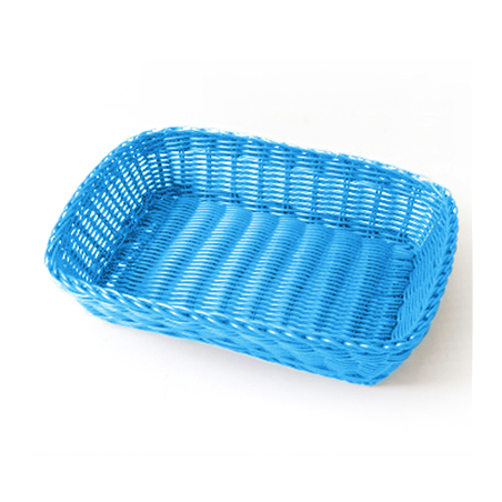 Image CORBEILLES SIMILAIRE OSIER RECTANGULAIRES  30x22x7 CM BLEU TURQUOISE PP (12 UNITÉ) #1