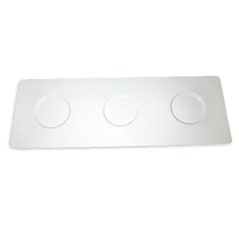 Image BASE 3 CAVITÉS  34,5x12 CM BLANC PORCELAINE (4 UNITÉ) #1