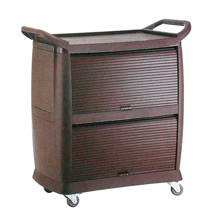 Image TROLLEY FERMETURES 2 CÔTÉS 'ARROW'  98x50,5x105 CM MARRON PP (1 UNITÉ) #1