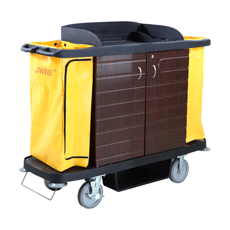 Image CHARIOT SERVICE DE CHAMBRES, AVEC PORTES 'ARROW'  153,6x55,4x125,2 CM NOIR PP (1 UNITÉ) #1