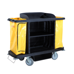 Image CHARIOT SERVICE DE CHAMBRES, SANS PORTES 'ARROW'  153,6x55,4x125,2 CM NOIR PP (1 UNITÉ) #1