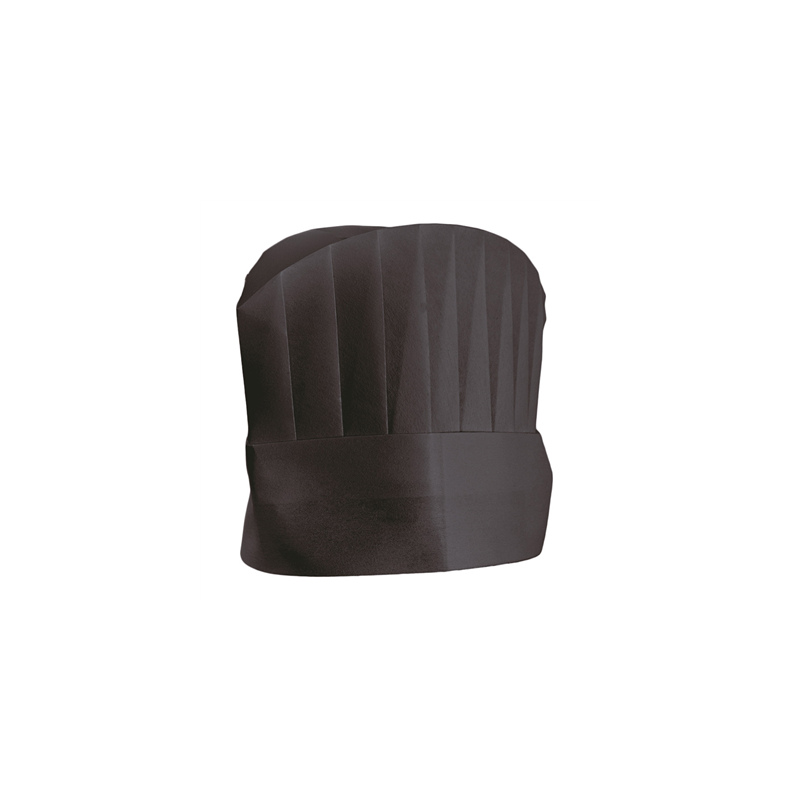 TOQUES CONTINENTAL CHEF'S "ROUND TOP"  20 CM NOIR AIRLAID (10 UNITÉ)