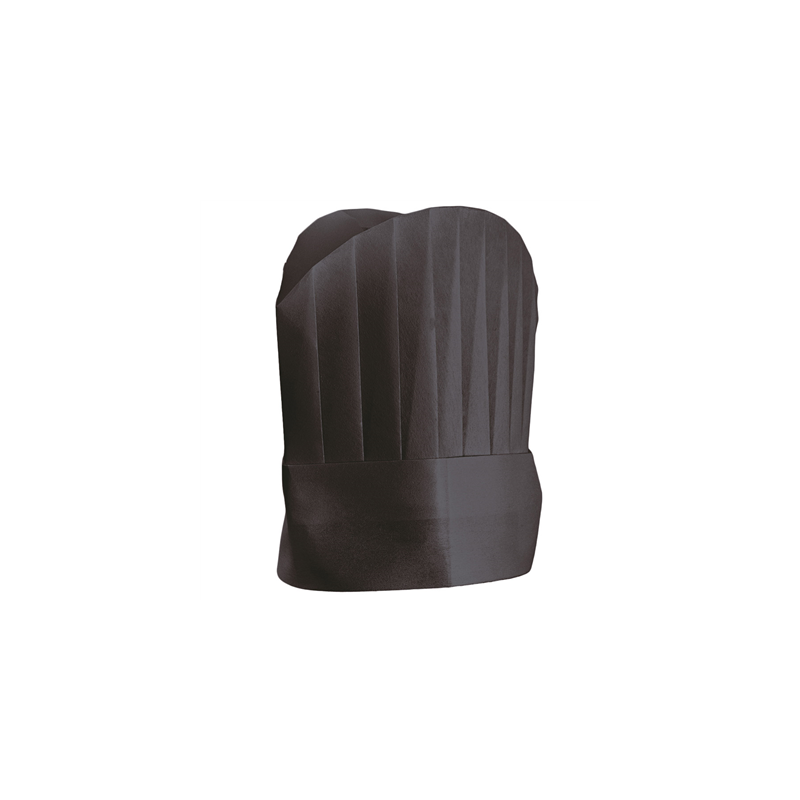 TOQUES CONTINENTAL CHEF'S "ROUND TOP"  25 CM NOIR AIRLAID (10 UNITÉ)