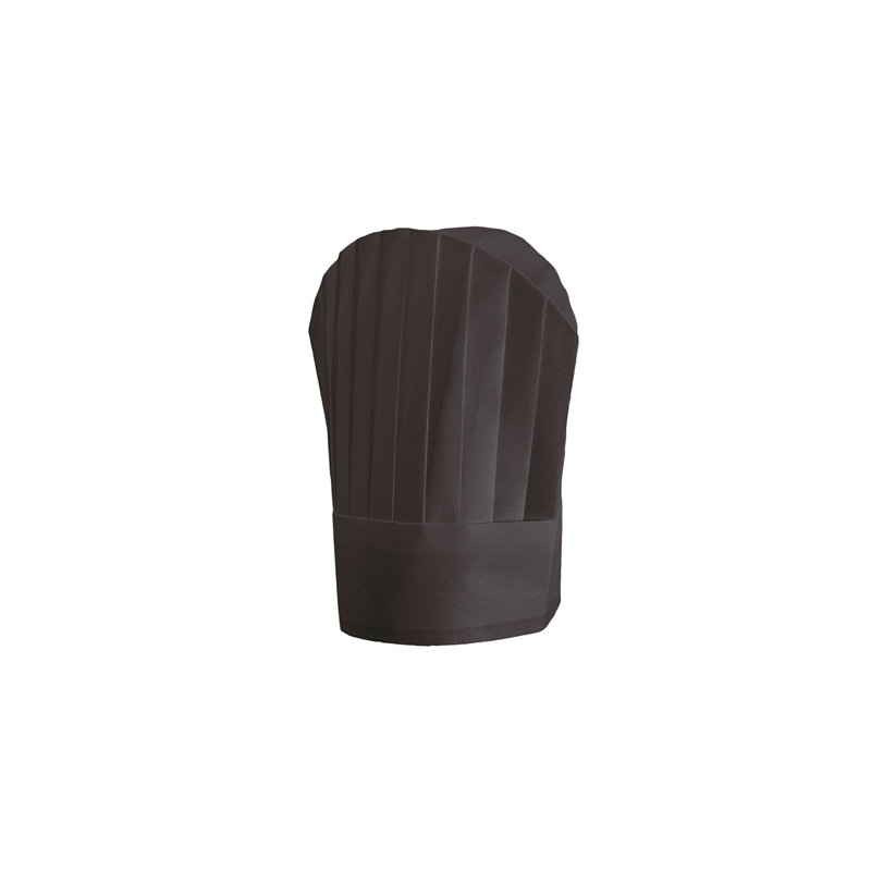 TOQUES CONTINENTAL CHEF'S "ROUND TOP"  30 CM NOIR AIRLAID (10 UNITÉ)