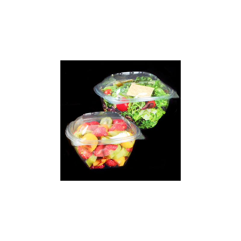 SALADIERS AVEC CHARNIÈRE 375 ML Ø 12x7,7 CM TRANSPARENT RPET (600 UNITÉ)