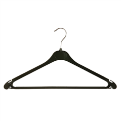 Image CINTRES ÉCONOMIQUES  42x23 CM NOIR PLASTIQUE (100 UNITÉ) #1