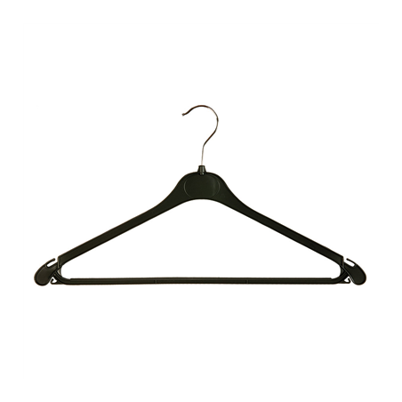 Image CINTRES ÉCONOMIQUES  42x23 CM NOIR PLASTIQUE (100 UNITÉ) #1