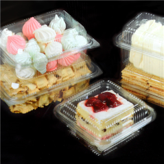 RÉCIPIENTS PÂTISSERIES + COUVERCLE 500 ML 11,5x15,3x9 CM TRANSPARENT RPET (800 UNITÉ)