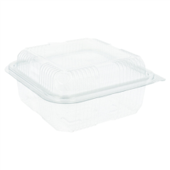 Image RÉCIPIENTS PÂTISSERIES + COUVERCLE 600 ML 14x14x7,2 CM TRANSPARENT RPET (700 UNITÉ) #1