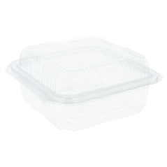 RÉCIPIENTS PÂTISSERIES + COUVERCLE 600 ML 14x14x7,2 CM TRANSPARENT RPET (700 UNITÉ)