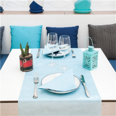 Image SERVIETTES 'LIKE LINEN' 70 G/M2 40x40 CM TURQUOISE SPUNLACE (600 UNITÉ) #4