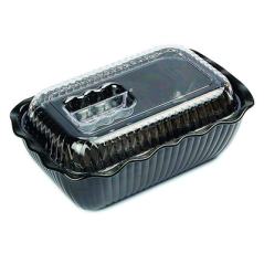 Image RÉCIPIENT ONDULÉS 2 L  26x17x8 CM NOIR SAN (1 UNITÉ) #1