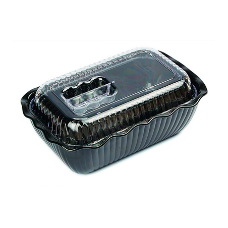 Image RÉCIPIENT ONDULÉS 2 L  26x17x8 CM NOIR SAN (1 UNITÉ) #1