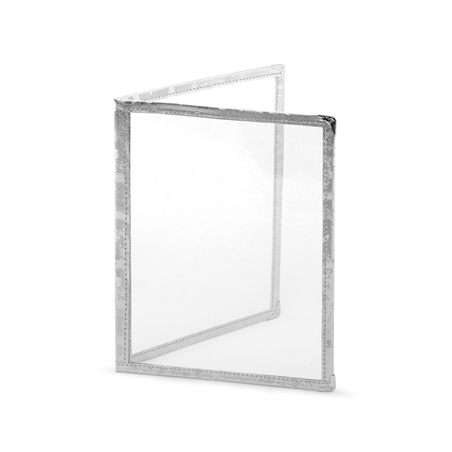 Image MENU "AMÉRICAIN" DIN-A4 2 CORPS   ARGENTE PVC (1 UNITÉ) #1
