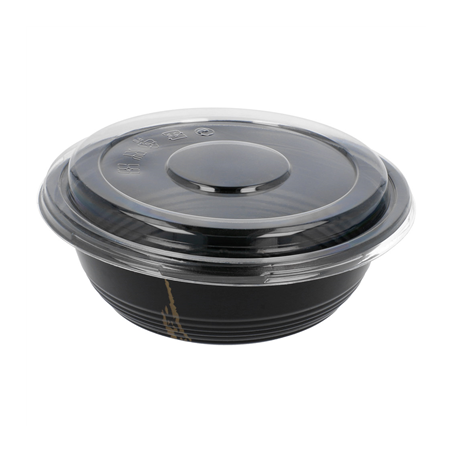 Image BOLS + COUVERCLES 700 ML Ø 17x6,1 CM NOIR PP (500 UNITÉ) #1