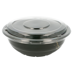 Image BOLS + COUVERCLES 900 ML Ø 18,6x6,1 CM NOIR PP (400 UNITÉ) #1